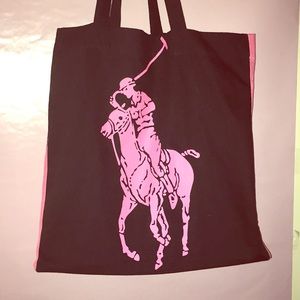 Pink Pony Ralph Lauren Polo Canvas Tote